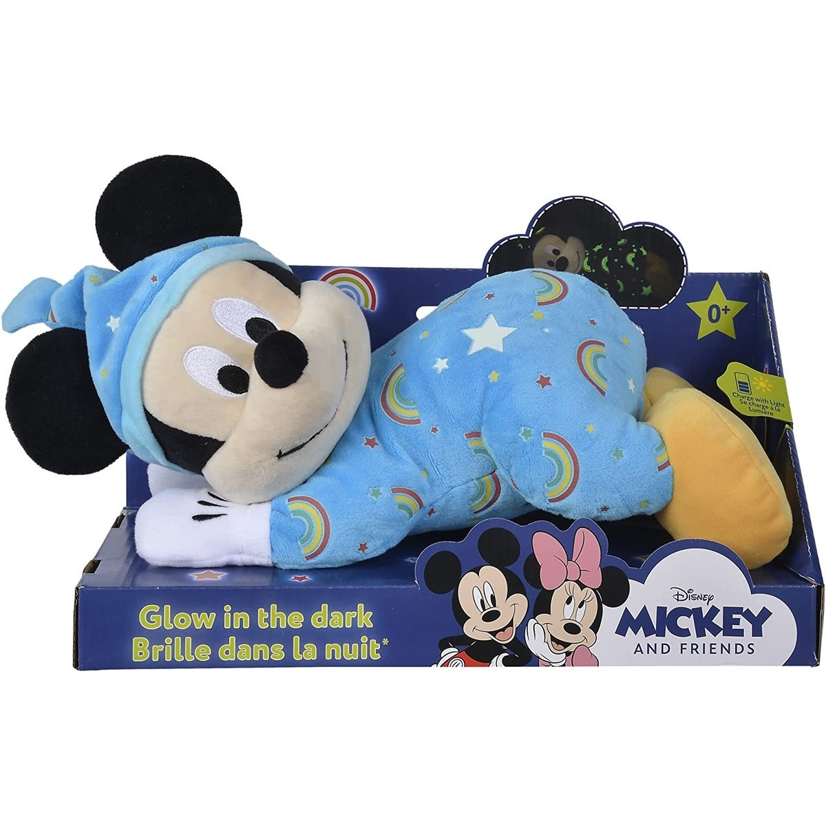 Plyšová hračka Mickey Mouse svítící ve tmě 
