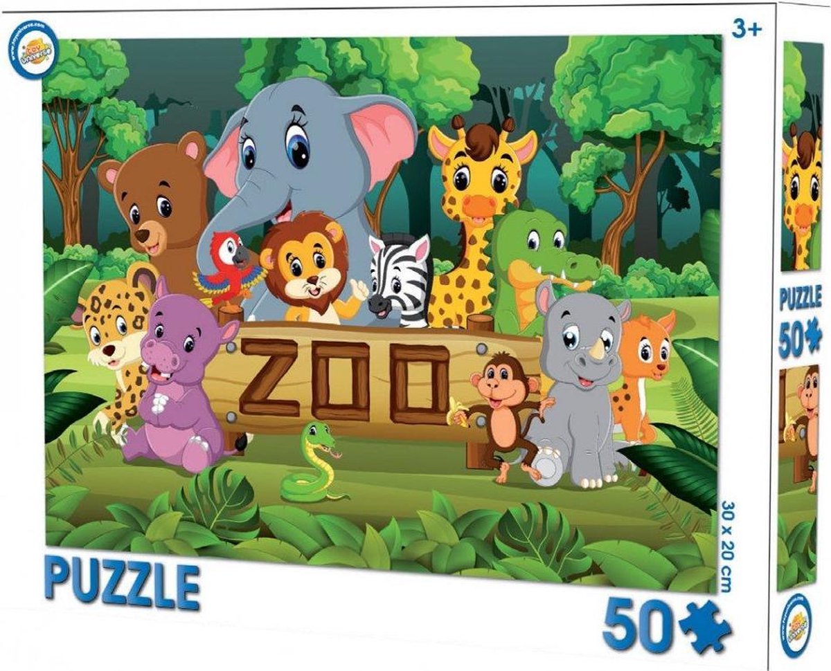 Zvířátka v ZOO Dětské puzzle 50 dílků 
